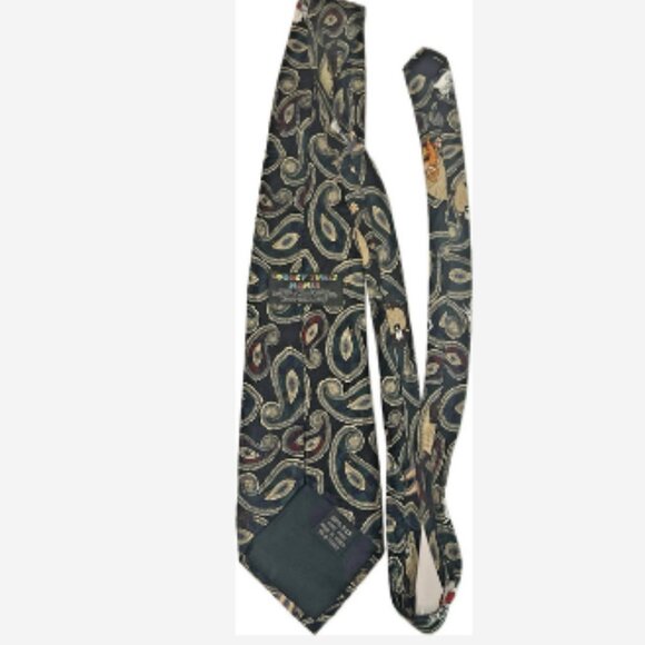 Looney Tunes Men's Tie Bugs Bunny Tas Yosemite Sam Sylvester Tweety 100% Silk - Picture 2 of 4